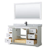 Custom image for White with Matte Black Trim / White Carrara Marble / 58
