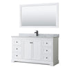 Custom image for White with Matte Black Trim / White Carrara Marble / 58