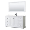 Custom image for White with Matte Black Trim / White Cultured Marble / 58