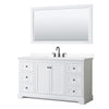 Custom image for White with Matte Black Trim / White Cultured Marble / 58
