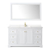 Custom image for White with Brushed Gold Trim / Carrara Cultured Marble / 58