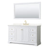 Custom image for White with Brushed Gold Trim / Carrara Cultured Marble / 58