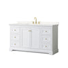 Custom image for White with Brushed Gold Trim / Carrara Cultured Marble / No Mirror