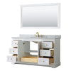 Custom image for White with Brushed Gold Trim / White Carrara Marble / 58