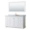 Custom image for White with Brushed Gold Trim / White Carrara Marble / 58
