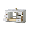 Custom image for White with Brushed Gold Trim / White Carrara Marble / No Mirror