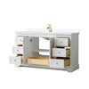 Custom image for White with Brushed Gold Trim / White Cultured Marble / No Mirror