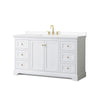 Custom image for White with Brushed Gold Trim / White Cultured Marble / No Mirror