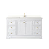 Custom image for White with Brushed Gold Trim / White Quartz / No Mirror
