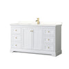 Custom image for White with Brushed Gold Trim / White Quartz / No Mirror