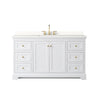 Custom image for White with Brushed Gold Trim / White Quartz / No Mirror