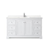 Custom image for White with Polished Chrome Trim / Carrara Cultured Marble / No Mirror
