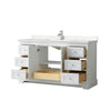 Custom image for White with Polished Chrome Trim / Carrara Cultured Marble / No Mirror