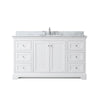 Custom image for White with Polished Chrome Trim / White Carrara Marble / No Mirror