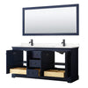 Custom image for Dark Blue with Matte Black Trim / Carrara Cultured Marble / 70