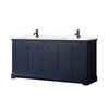 Custom image for Dark Blue with Matte Black Trim / Carrara Cultured Marble / No Mirror