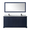 Custom image for Dark Blue with Matte Black Trim / White Carrara Marble / 70