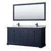 Custom image for Dark Blue with Matte Black Trim / White Carrara Marble / 70