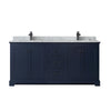Custom image for Dark Blue with Matte Black Trim / White Carrara Marble / No Mirror