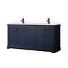 Custom image for Dark Blue with Matte Black Trim / White Cultured Marble / No Mirror