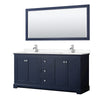 Custom image for Dark Blue with Polished Chrome Trim / Carrara Cultured Marble / 70