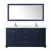 Custom image for Dark Blue with Polished Chrome Trim / White Cultured Marble / 70