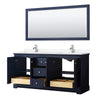 Custom image for Dark Blue with Polished Chrome Trim / White Cultured Marble / 70
