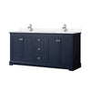 Custom image for Dark Blue with Polished Chrome Trim / White Cultured Marble / No Mirror