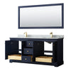 Custom image for Dark Blue with Brushed Gold Trim / White Carrara Marble / 70