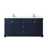 Custom image for Dark Blue with Brushed Gold Trim / Giotto Quartz / No Mirror