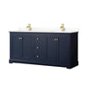 Custom image for Dark Blue with Brushed Gold Trim / Giotto Quartz / No Mirror