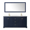 Custom image for Dark Blue with Brushed Gold Trim / White Cultured Marble / 70