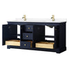 Custom image for Dark Blue with Brushed Gold Trim / White Cultured Marble / No Mirror