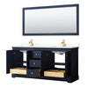 Custom image for Dark Blue with Brushed Gold Trim / White Quartz / 70