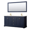 Custom image for Dark Blue with Brushed Gold Trim / White Quartz / 70