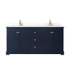 Custom image for Dark Blue with Brushed Gold Trim / White Quartz / No Mirror
