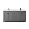 Custom image for Dark Gray with Matte Black Trim / Carrara Cultured Marble / No Mirror