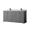 Custom image for Dark Gray with Matte Black Trim / White Carrara Marble / No Mirror