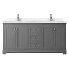 Custom image for Dark Gray with Polished Chrome Trim / Carrara Cultured Marble / No Mirror