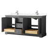 Custom image for Dark Gray with Polished Chrome Trim / Carrara Cultured Marble / No Mirror