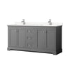 Custom image for Dark Gray with Polished Chrome Trim / Carrara Cultured Marble / No Mirror