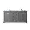 Custom image for Dark Gray with Polished Chrome Trim / White Carrara Marble / No Mirror