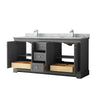 Custom image for Dark Gray with Polished Chrome Trim / White Carrara Marble / No Mirror