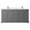 Custom image for Dark Gray with Polished Chrome Trim / White Cultured Marble / No Mirror