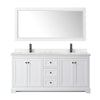 Custom image for White with Matte Black Trim / Carrara Cultured Marble / 70