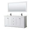 Custom image for White with Matte Black Trim / Carrara Cultured Marble / 70