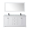 Custom image for White with Matte Black Trim / White Carrara Marble / 70