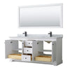 Custom image for White with Matte Black Trim / White Carrara Marble / 70