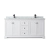 Custom image for White with Matte Black Trim / White Carrara Marble / No Mirror