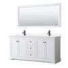 Custom image for White with Matte Black Trim / White Cultured Marble / 70